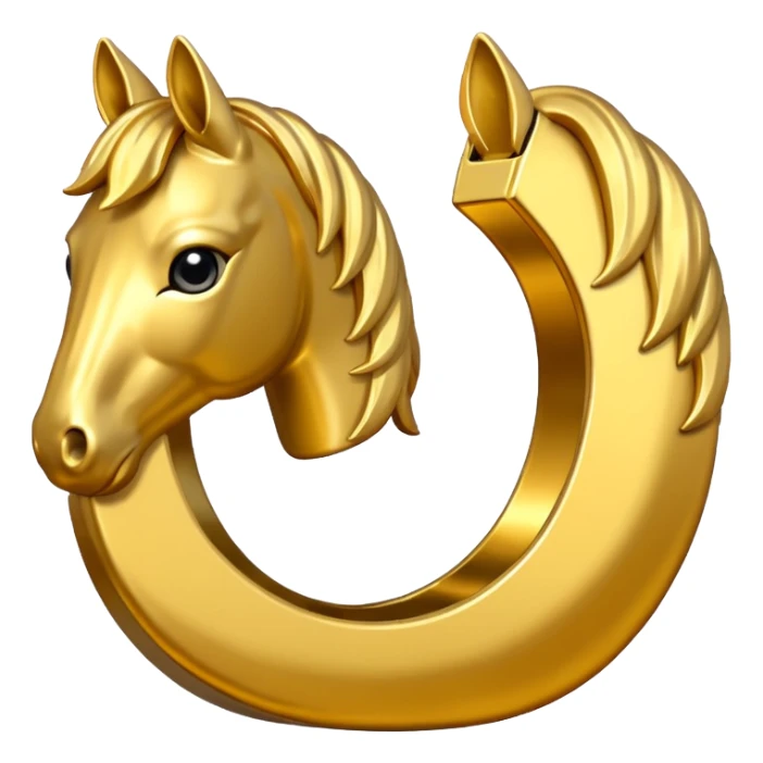 Golden horse shoe sticker