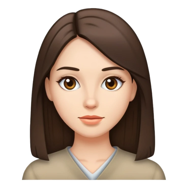 Brunette woman with straight hair sticker