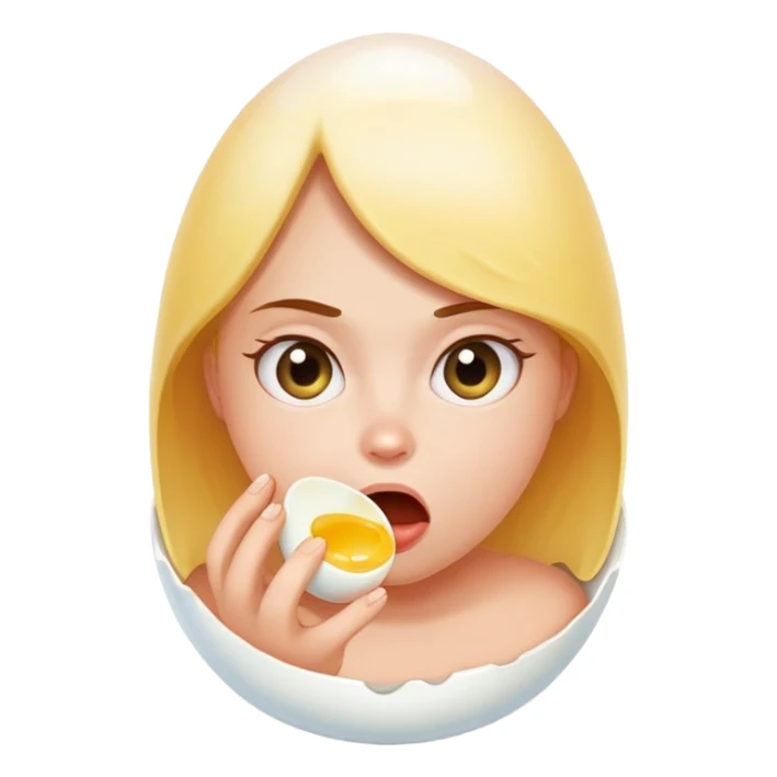 girl eating an egg and then farting  sticker