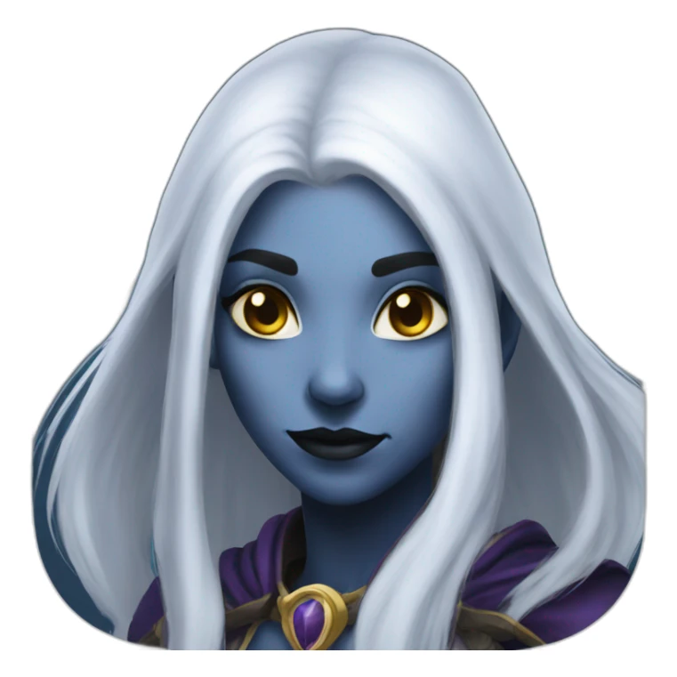 Drow sorceress with white long hair sticker