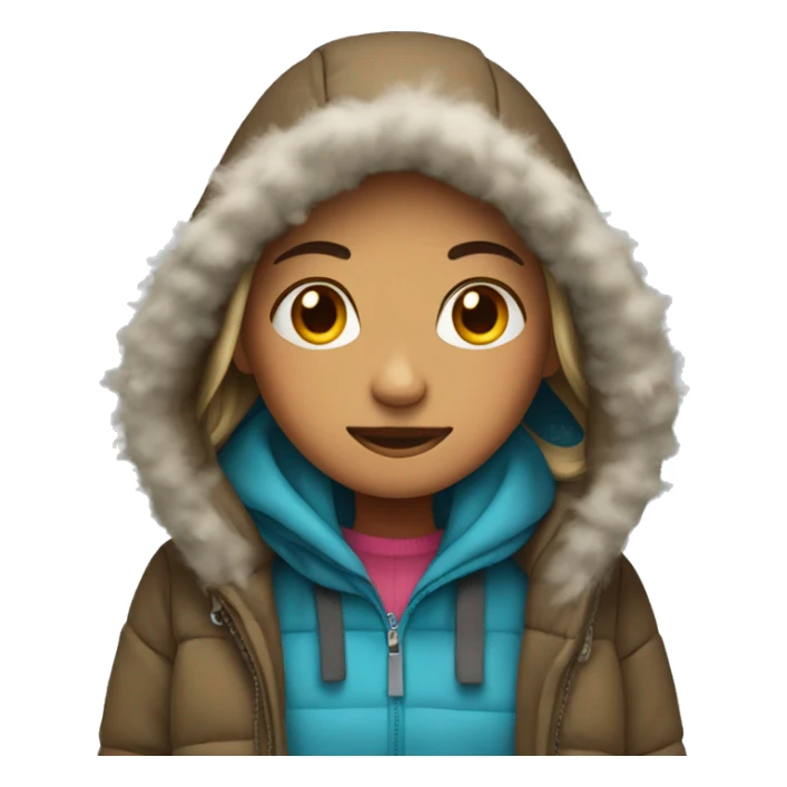 Girl with many layers of clothes it’s cold sticker
