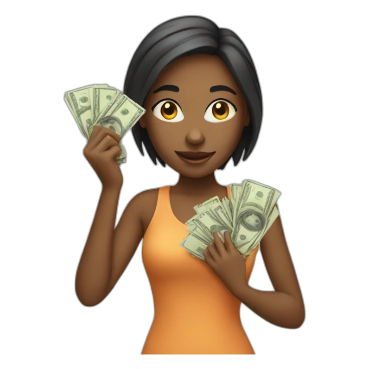 Girl with money sticker