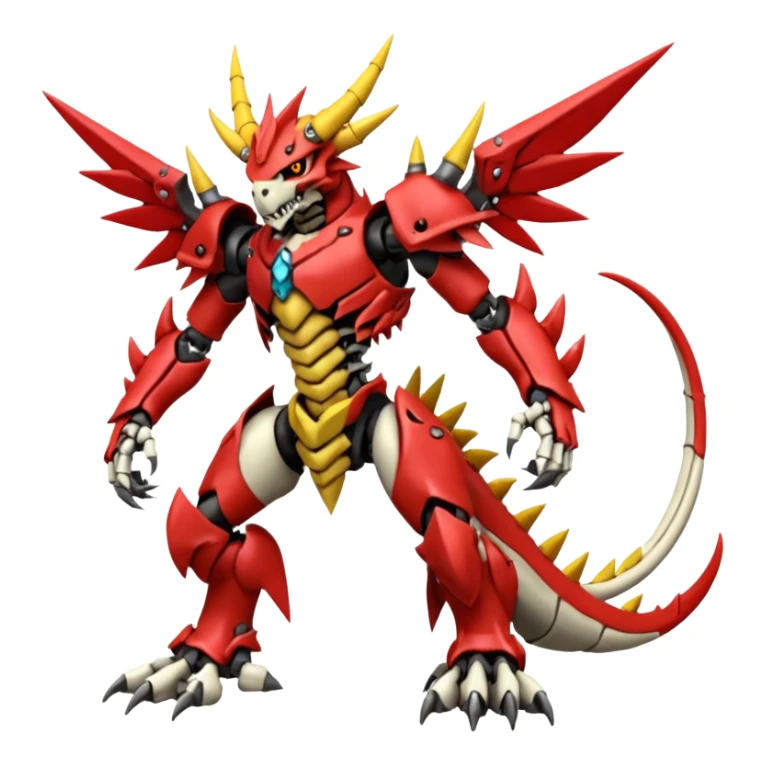 Anthro Digitigrade Cool Badass Skeletal Wargreymon-Guilmon-Pokémon-Digimon-Fakémon-fusion-hybrid-creature sticker