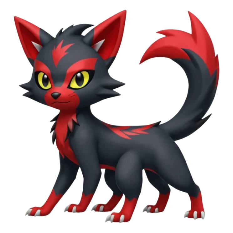Sneasel-Litten-Zoroark-Fakémon-hybrid-creature (full body)  sticker