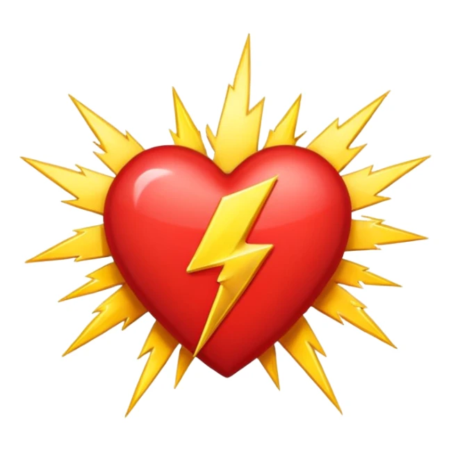 Heart with 13 point lightning bolt in the middle sticker