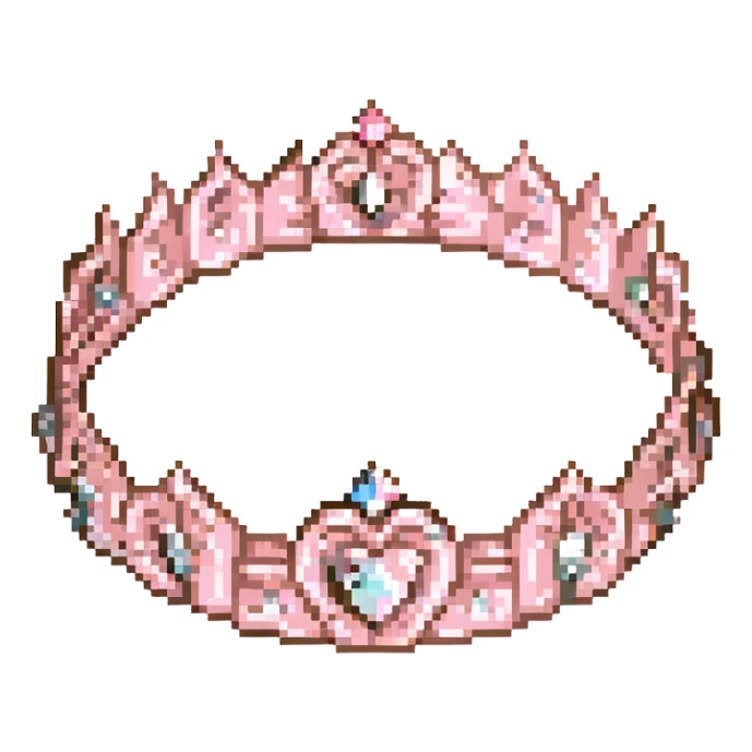 rose gold crown, metallic, soft pink, minimal background sticker