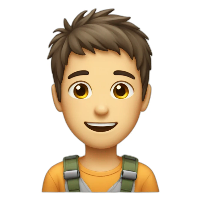 a boy with happy and sad and wearing banian sticker