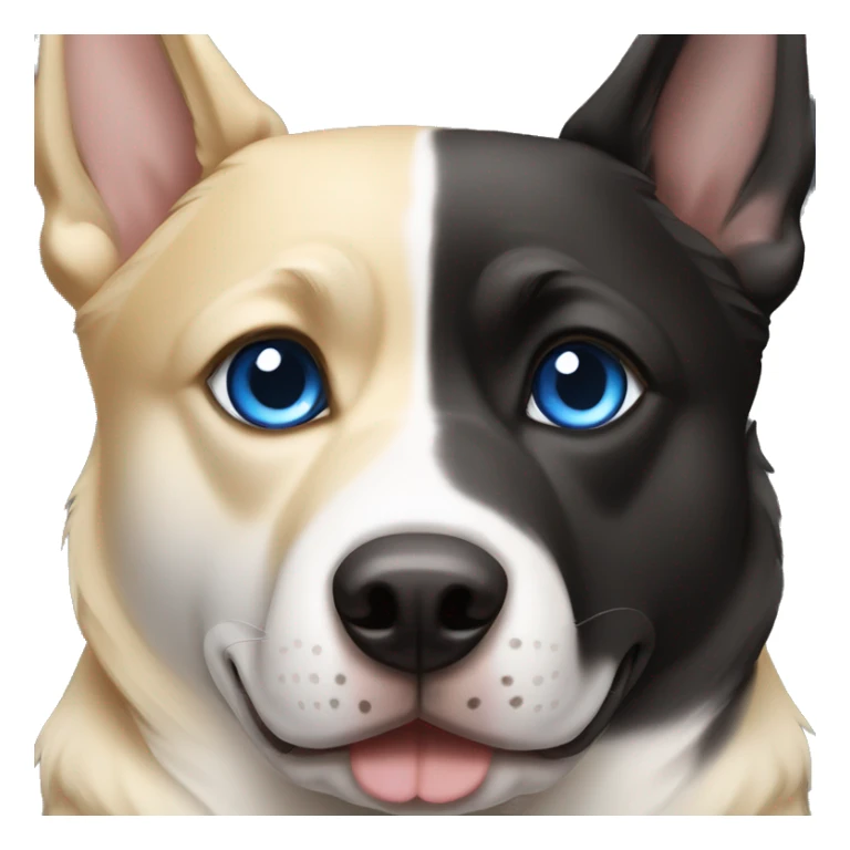 Blonde and black pitbull husky German shepherd with blue eyes  sticker