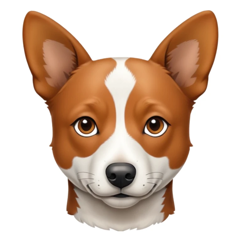 Brown and tan cattle dog with a thin white nose stripe sticker
