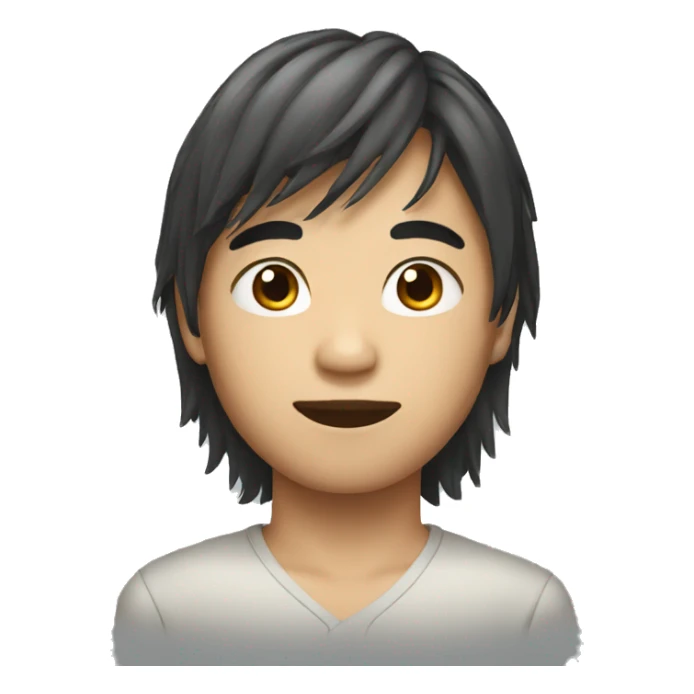 long hair asian boy  sticker