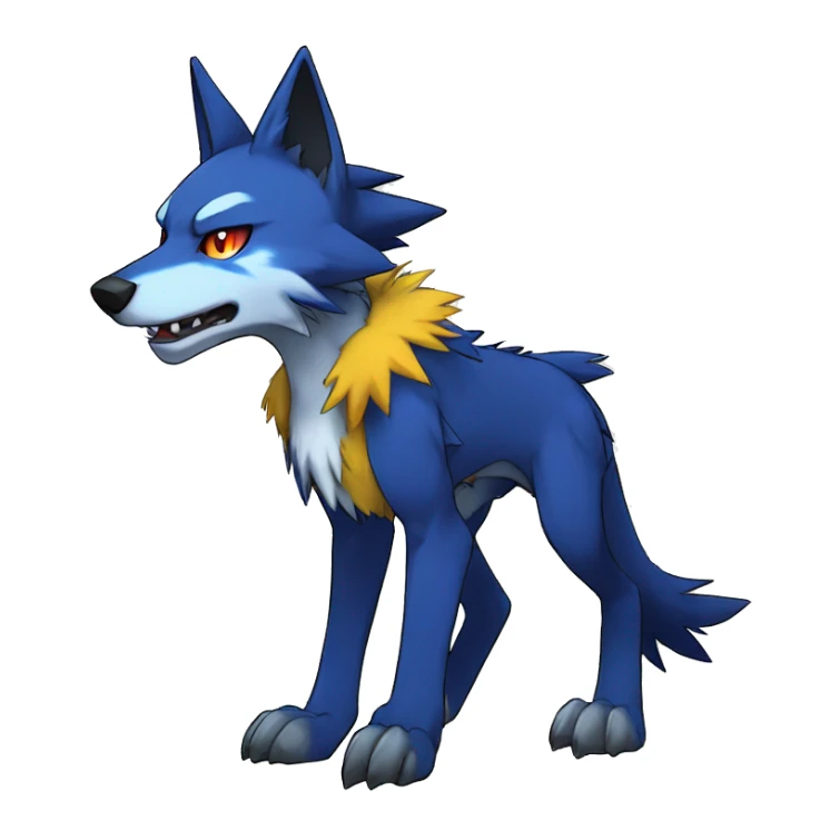 Edgy Colorful Digimon-Fakemon-Wolf full body sticker