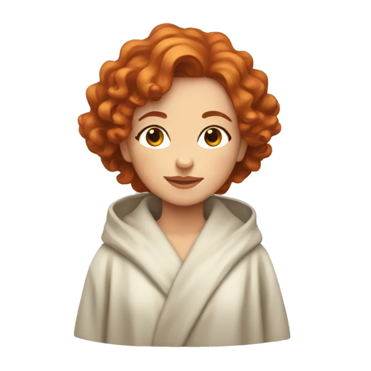 red-haired girl with wavy hair in a robe sticker