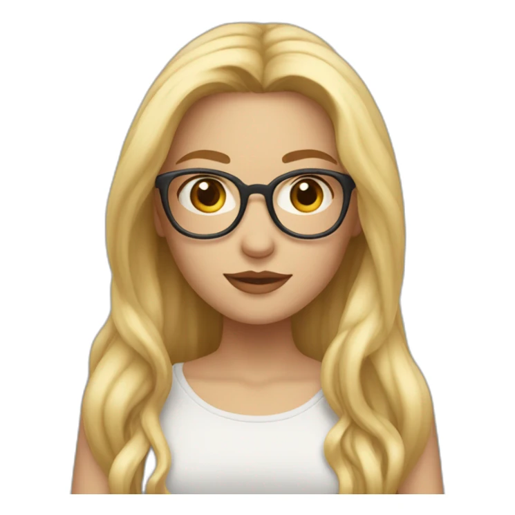 Generate Melissande, she is a girl with long blond hair, square glasses and brown eyes sticker