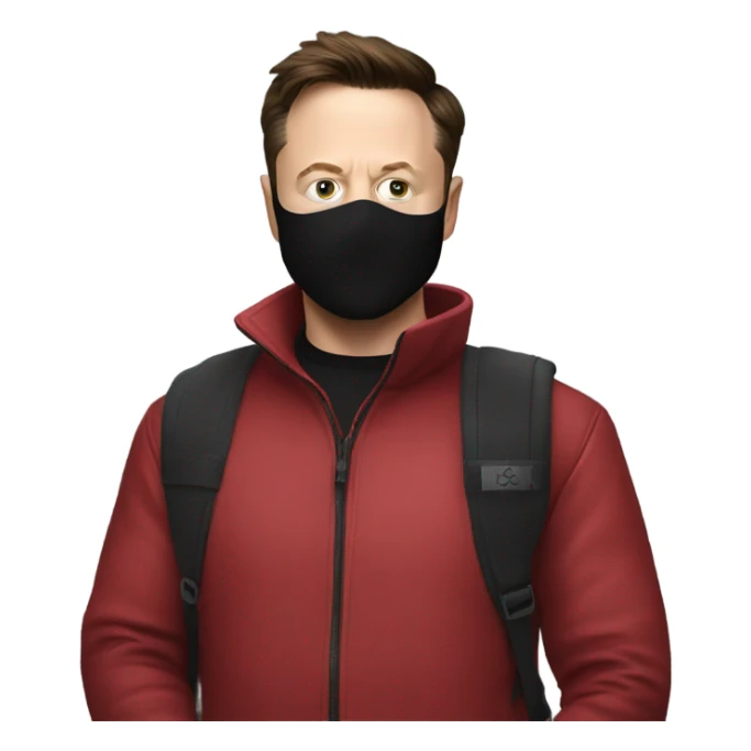 Elon musk with a ski mask  sticker