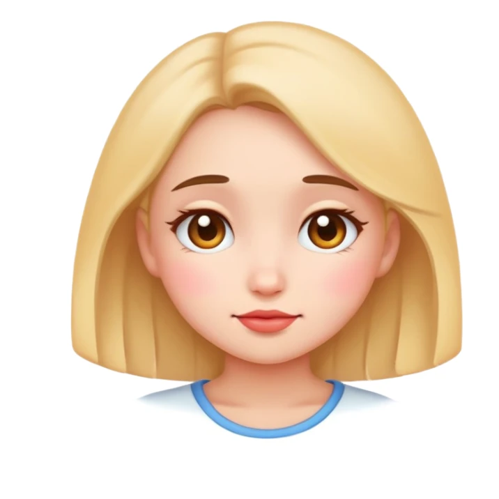 shy girl with slightly blushing cheeks emoji style sticker