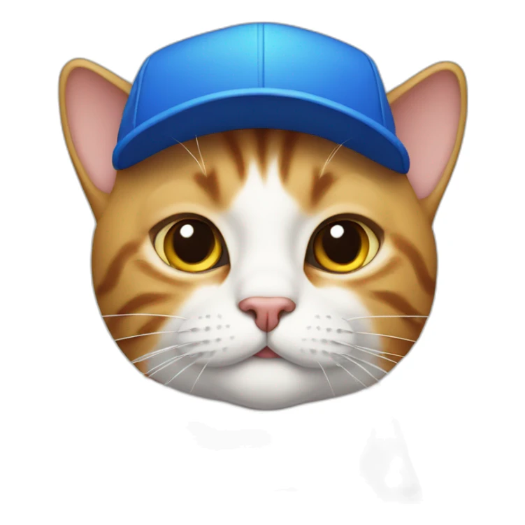 Cat with a blue cap and white shirt sticker