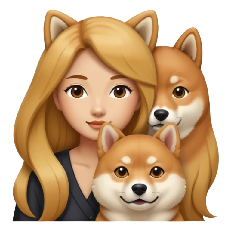 Shiba Dog with long hair woman  sticker