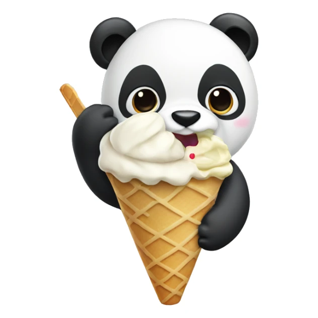 Panda eating ice  cream sticker