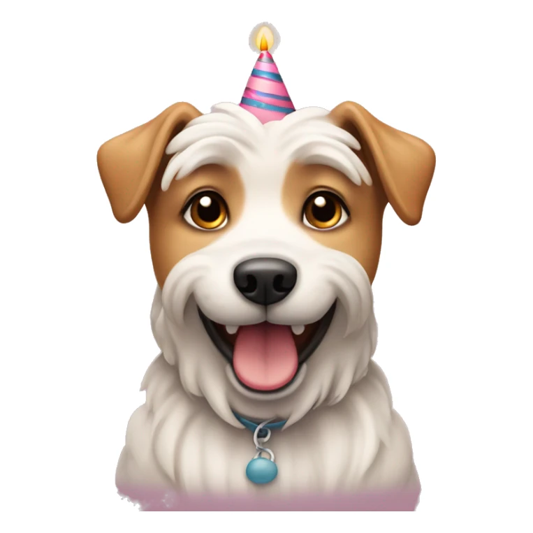 maltasian dog with birthday cake  sticker