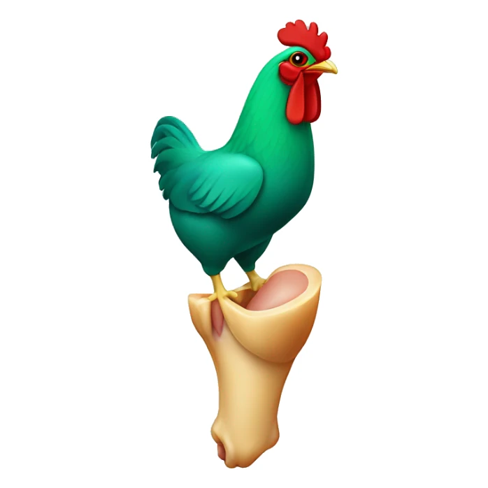 Blue green and red chicken leg  sticker