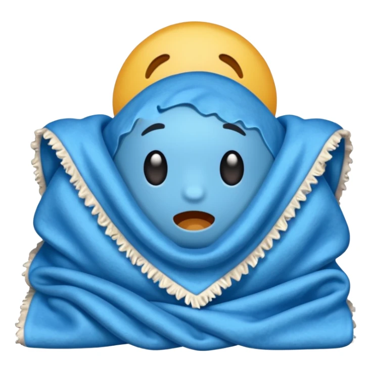 blue blanket with a bad smell coming off of it sticker