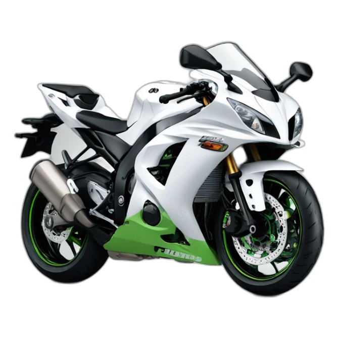 wHITE KAWASAKI ZX 10 R sticker
