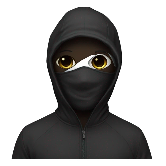 Cagoule noir homme métisse sticker