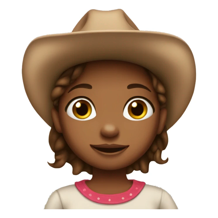 Little girl brown cow girl  sticker