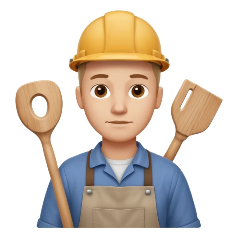 carpenter portrait, head and shoulders only, wearing work apron, wooden tools visible, focused friendly expression, workshop vibe, 3D cartoon, mobile game icon style, clean background, no text, no watermark
 sticker