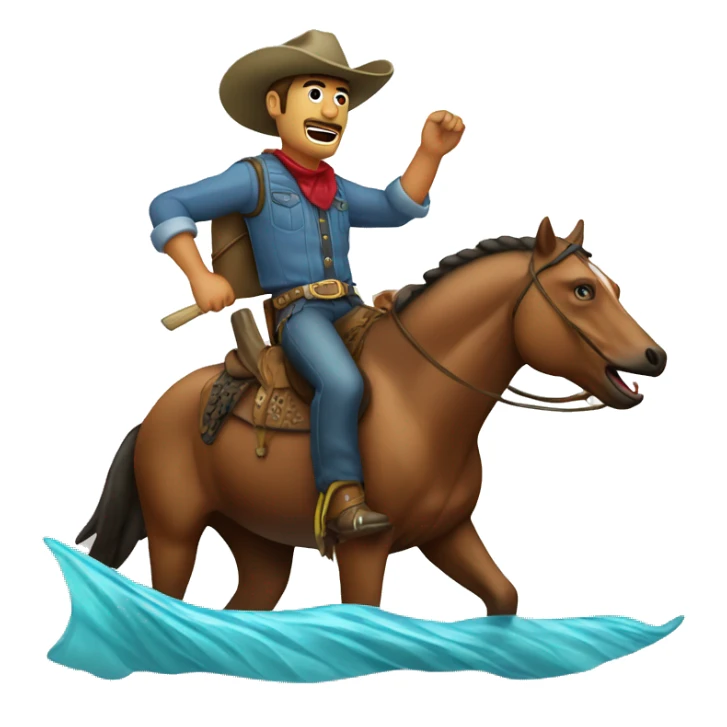 Cowboy riding chinook salmon sticker