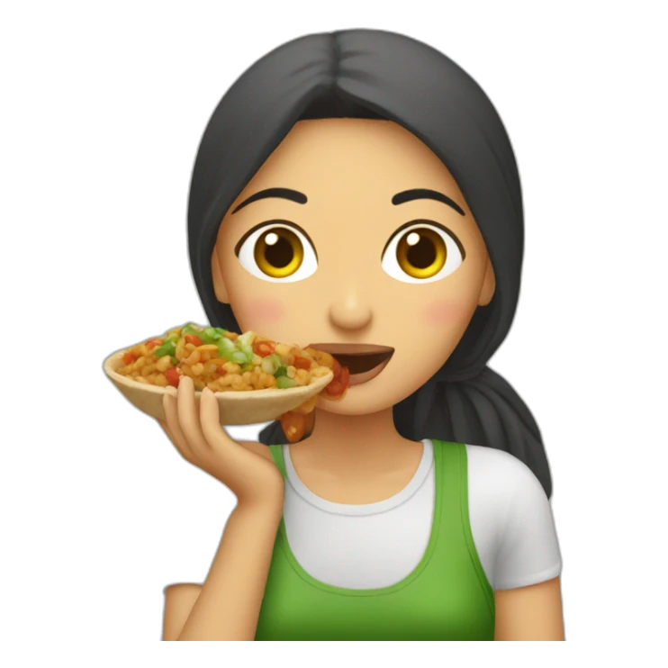 Tunisian woman eating kafteji sticker