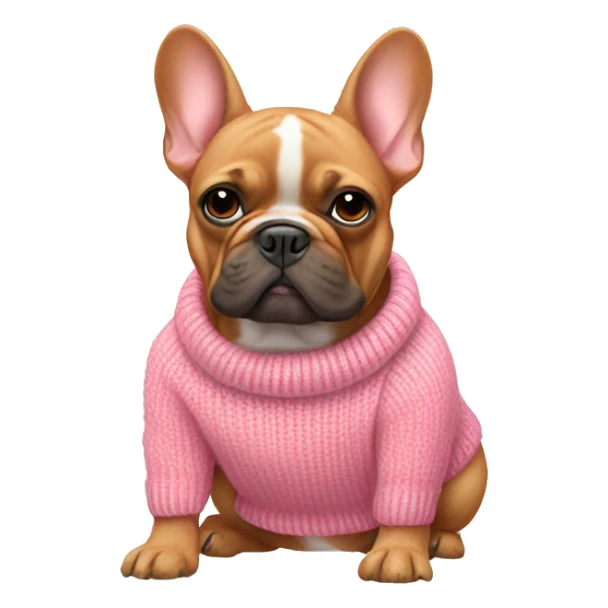 red french bulldog in pink sweater sticker
