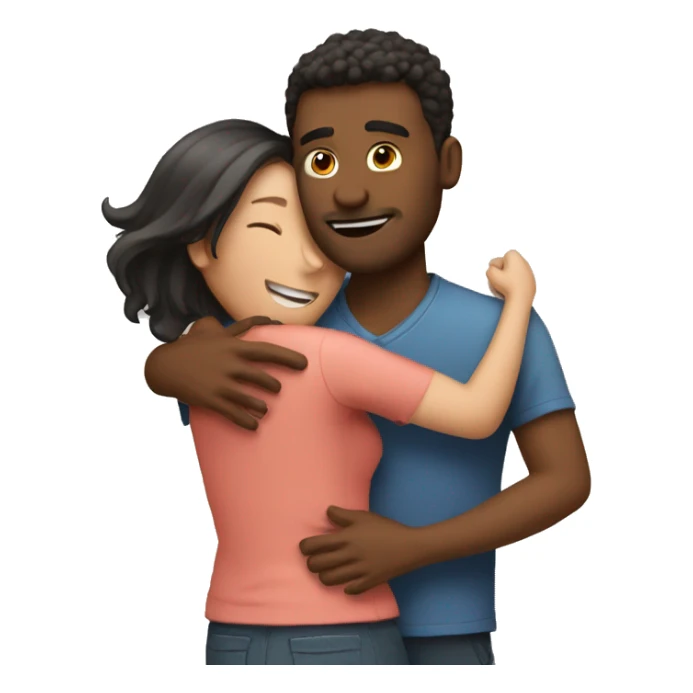 Guy giving girl hug to feel better sticker