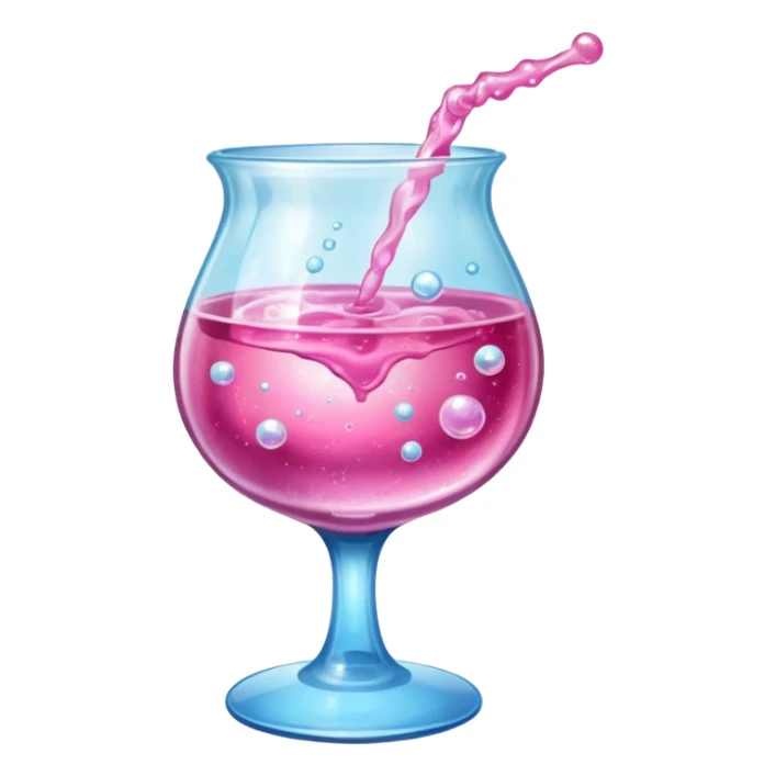 pink colored drink in a medieval magic potion glass sticker