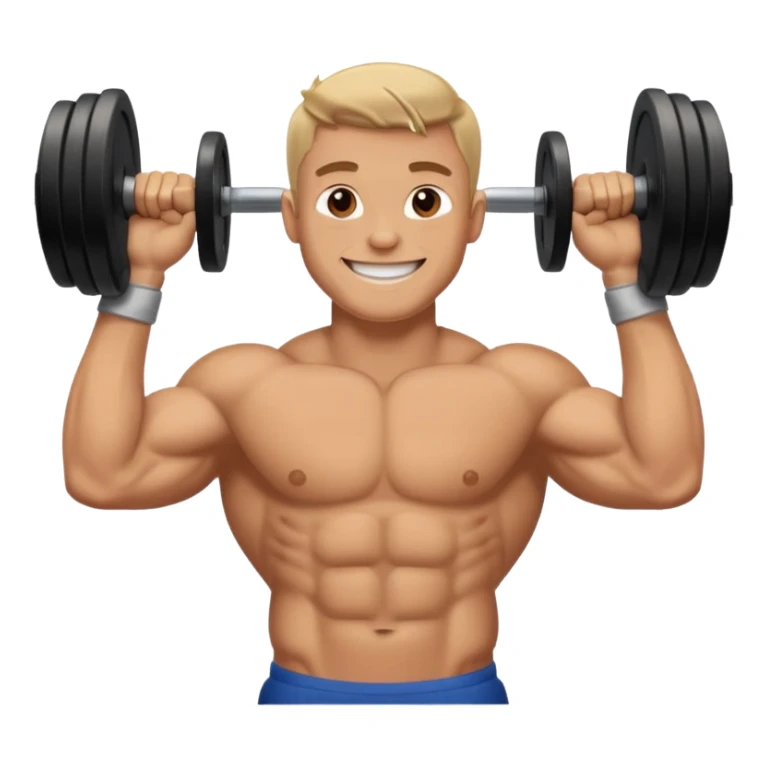 glorious gentlemen moustache lifting heavy weights and smiling sticker