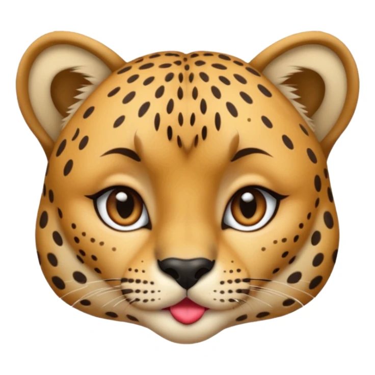 Girl cheetah giving a kiss face sticker