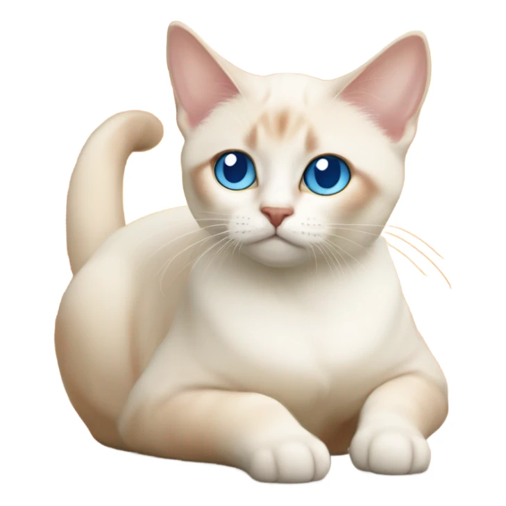 fat flame point Siamese, white fur with orange accents and blue eyes ￼ sticker