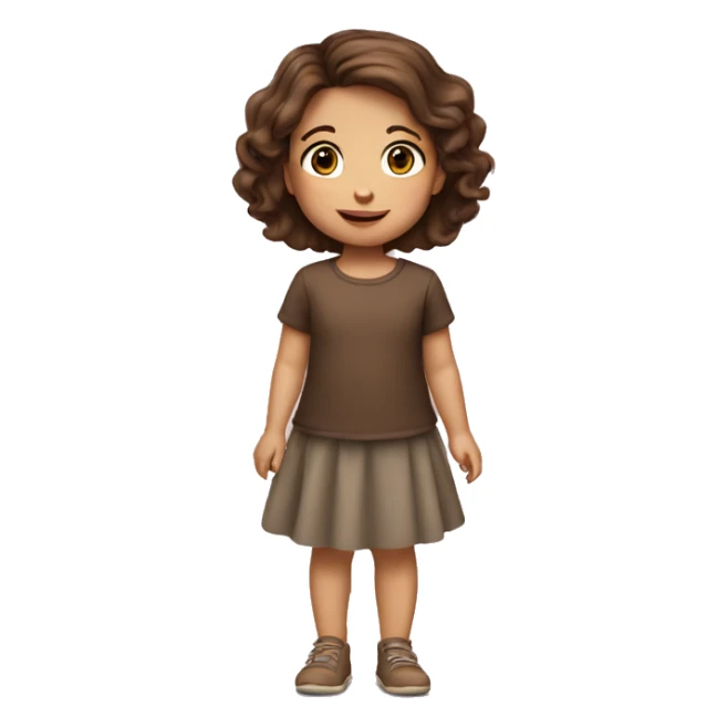 a 2 year old girl with brown hair sticker