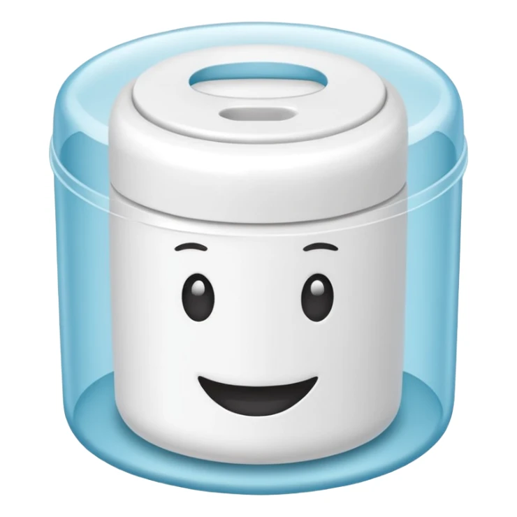 White Round plain pack of dental floss sticker