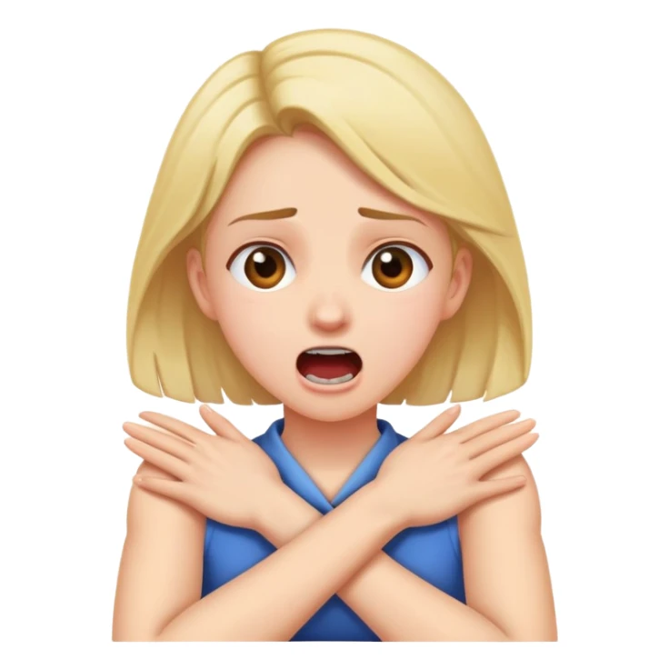 Girl with crossed arms grabbing her neck screaming  sticker