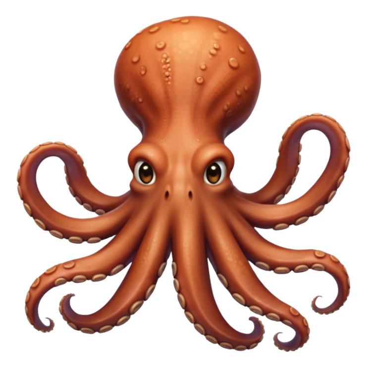octopus from below, arms radiating outward, mouth visible, head turned away sticker