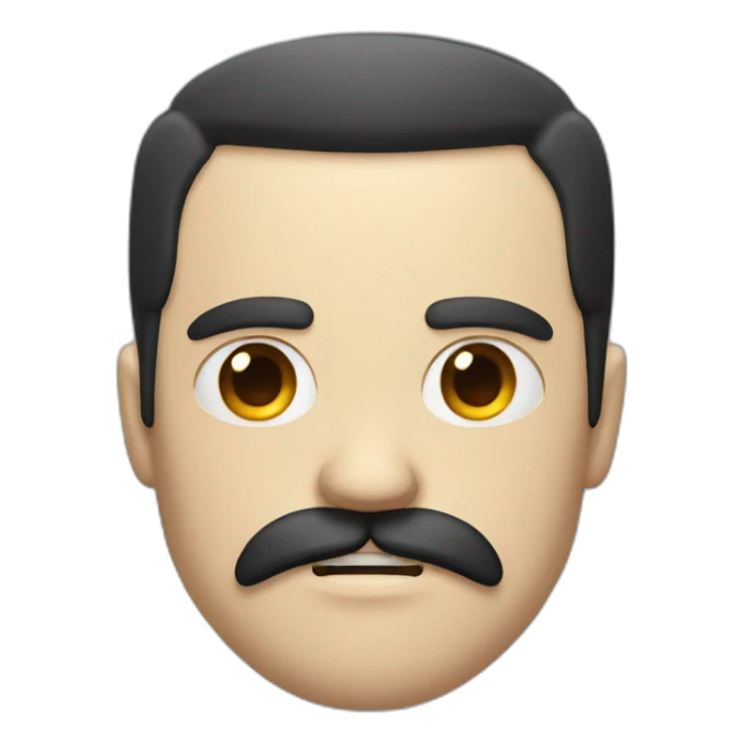 White guy with a black hair and moustache loking angry  sticker