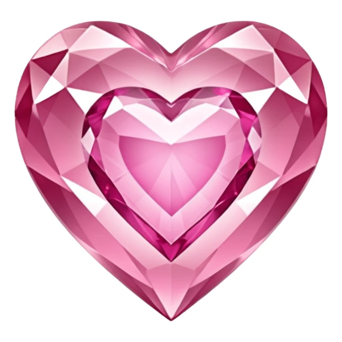 diamond heart with one mini pink heart inside of it  sticker