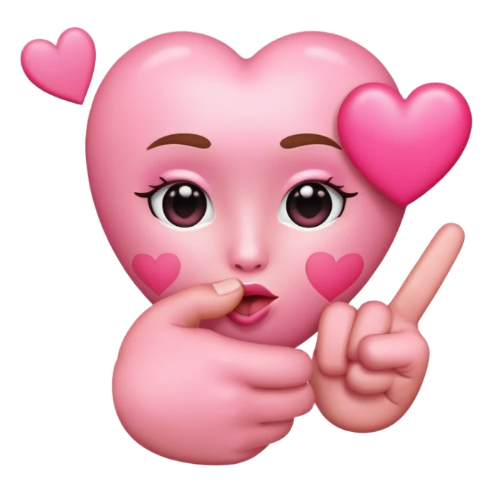 pink heart with kiss face and middle finger sticker