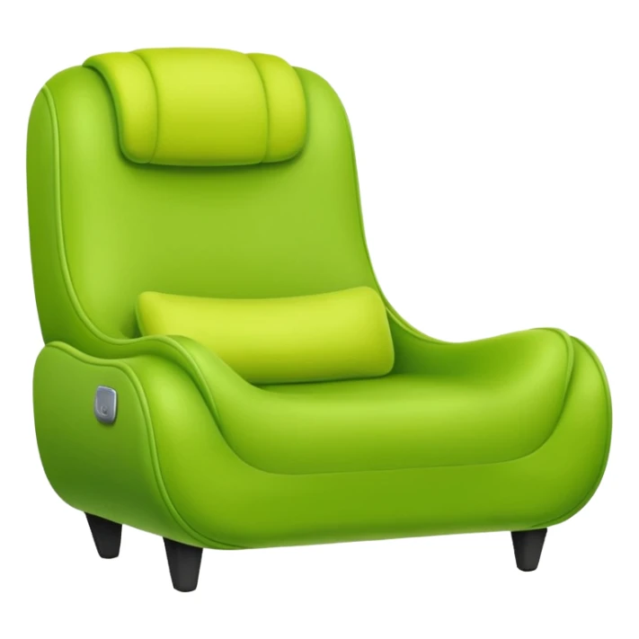 modern bright green coach with smooth curves, cheerful, clean design emoji sticker