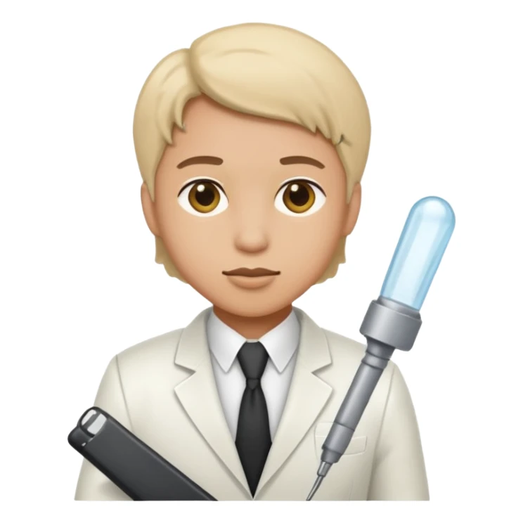 lab investagoter with white suits sticker