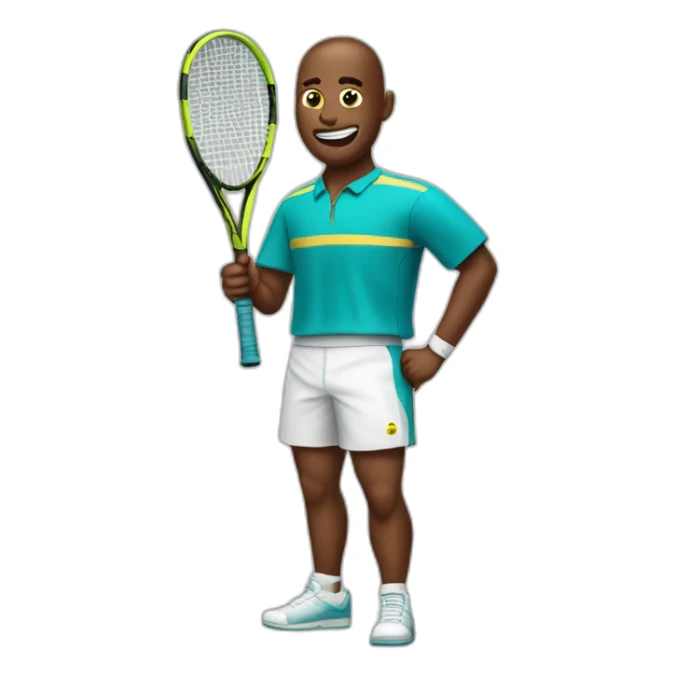 Poop emoji in tennis uniform sticker