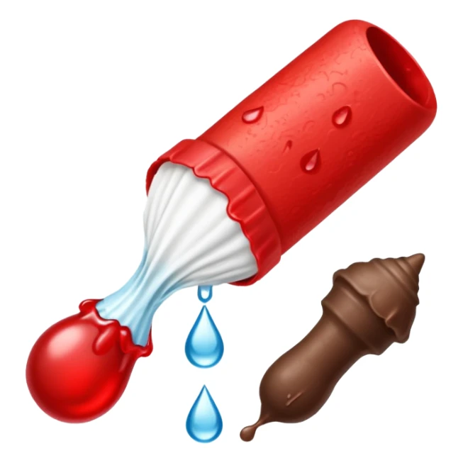 tampon + blood droplet + piece of poop sticker
