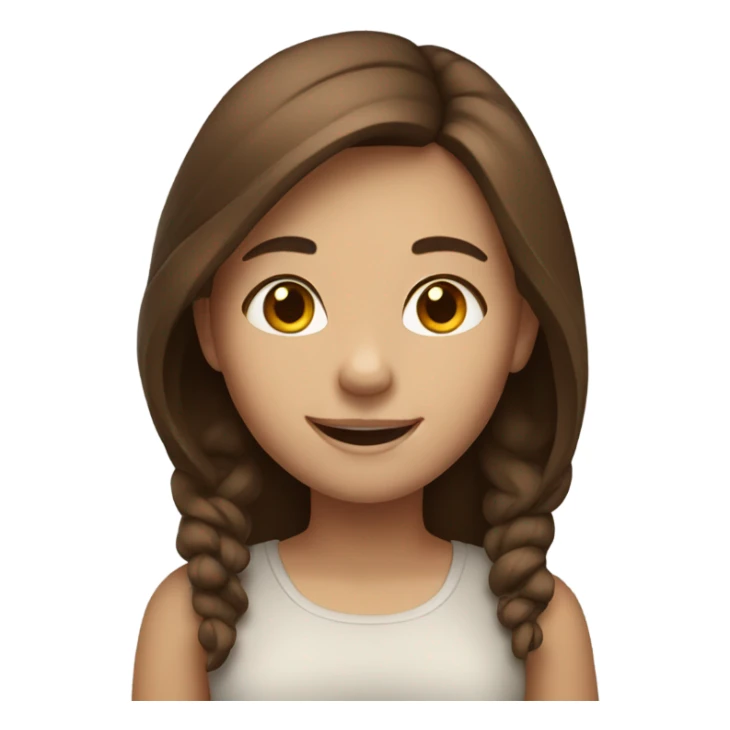 smiling girl with brown hair sticker