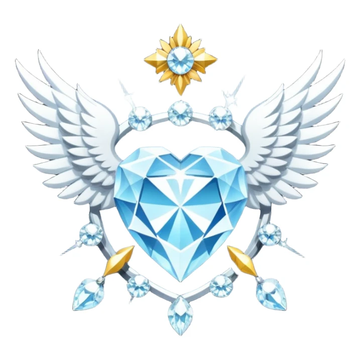 holy diamond emblem with white wings and diamond in the middle sticker